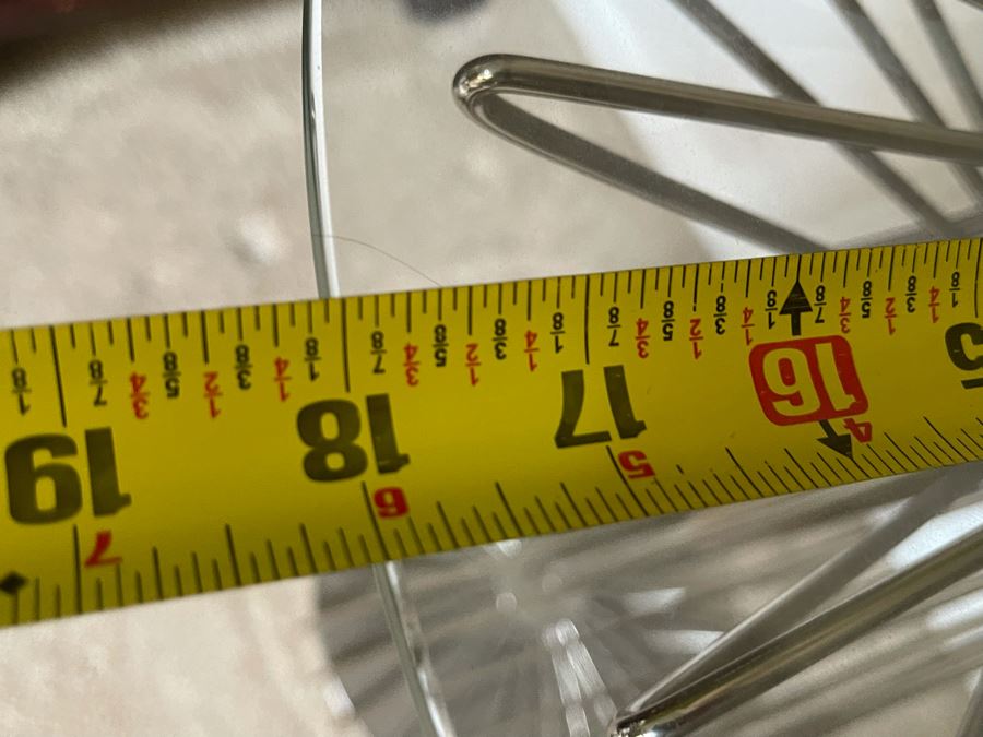 Modernist Metal Occasional Table With Glass Top 18W X 25H [Photo 7]