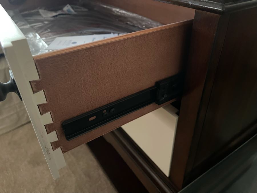 Pair Of Hooker Furniture Modern Black And White Nightstands 31W X 16D X 29H [Photo 12]