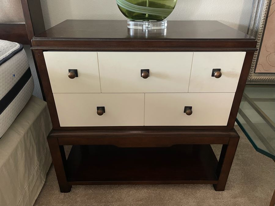 Pair Of Hooker Furniture Modern Black And White Nightstands 31W X 16D X 29H [Photo 7]