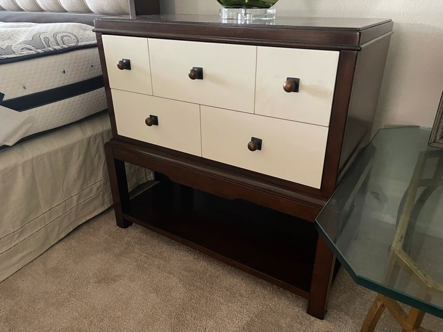 Pair Of Hooker Furniture Modern Black And White Nightstands 31W X 16D X 29H [Photo 8]