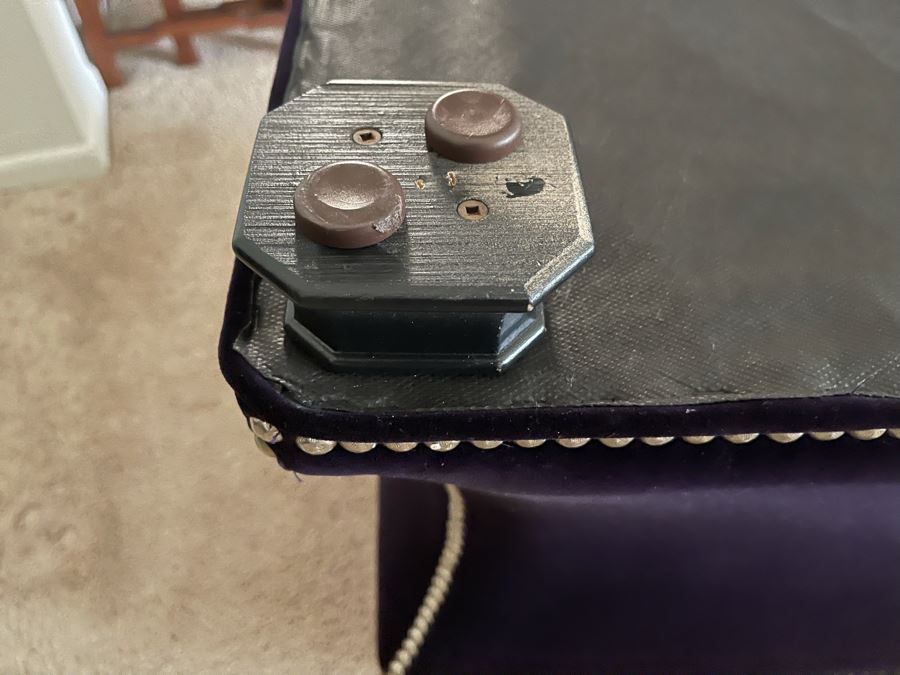 Ethan Allen Modern Stool With Brass Nail Heads 20W [Photo 5]