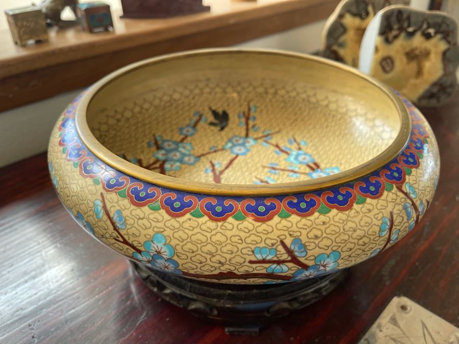 Chinese Cloisonne Bowl With Stand 9.5W X 3H [Photo 6]