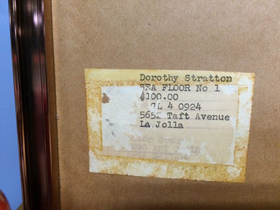 Dorothy Stratton King Mid-Century Abstract Original Oil Painting 1959 - Sea Floor No 1 [Photo 10]