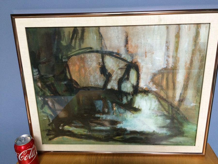 Dorothy Stratton King Mid-Century Abstract Original Oil Painting 1959 - Sea Floor No 1 [Photo 8]