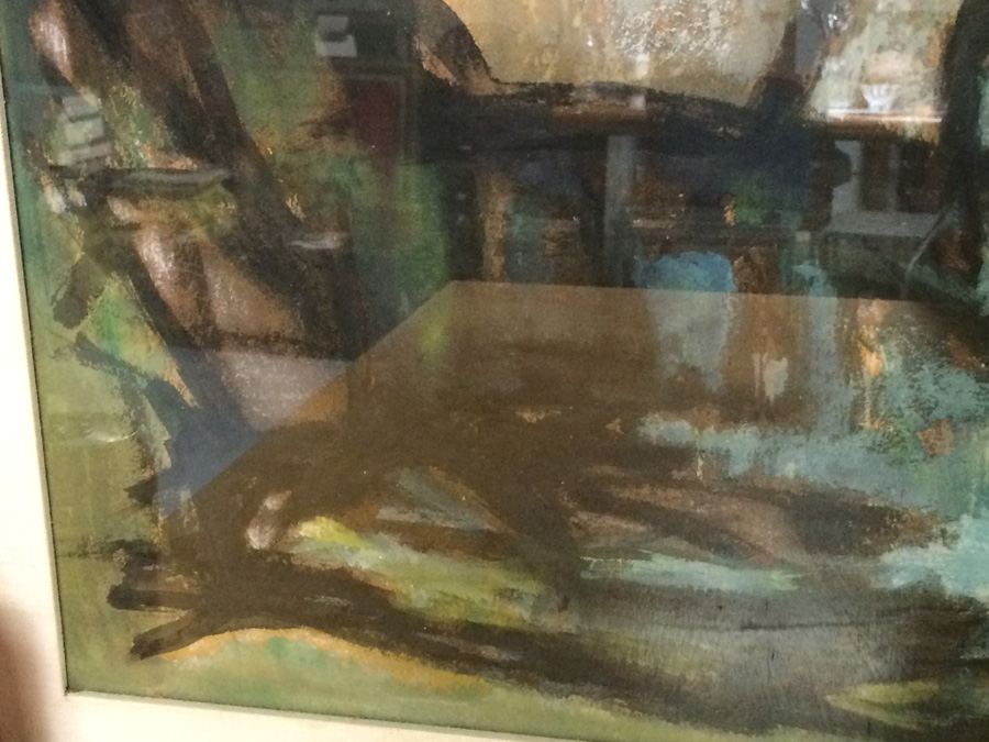 Dorothy Stratton King Mid-Century Abstract Original Oil Painting 1959 - Sea Floor No 1 [Photo 3]