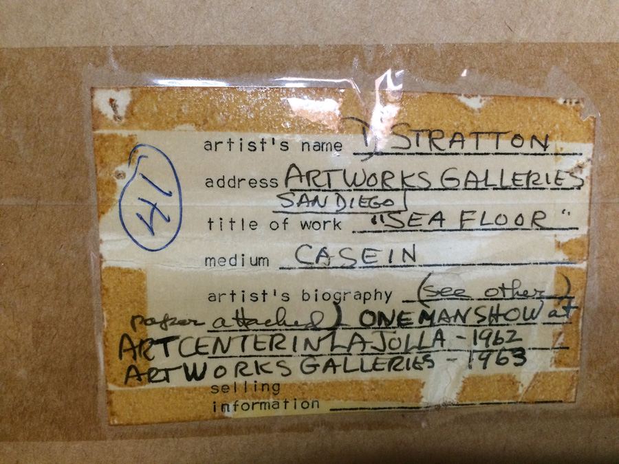 Dorothy Stratton King Mid-Century Abstract Original Oil Painting 1959 - Sea Floor No 1 [Photo 13]