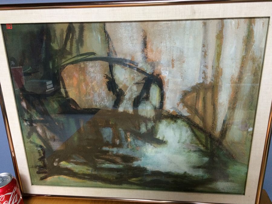 Dorothy Stratton King Mid-Century Abstract Original Oil Painting 1959 - Sea Floor No 1 [Photo 6]