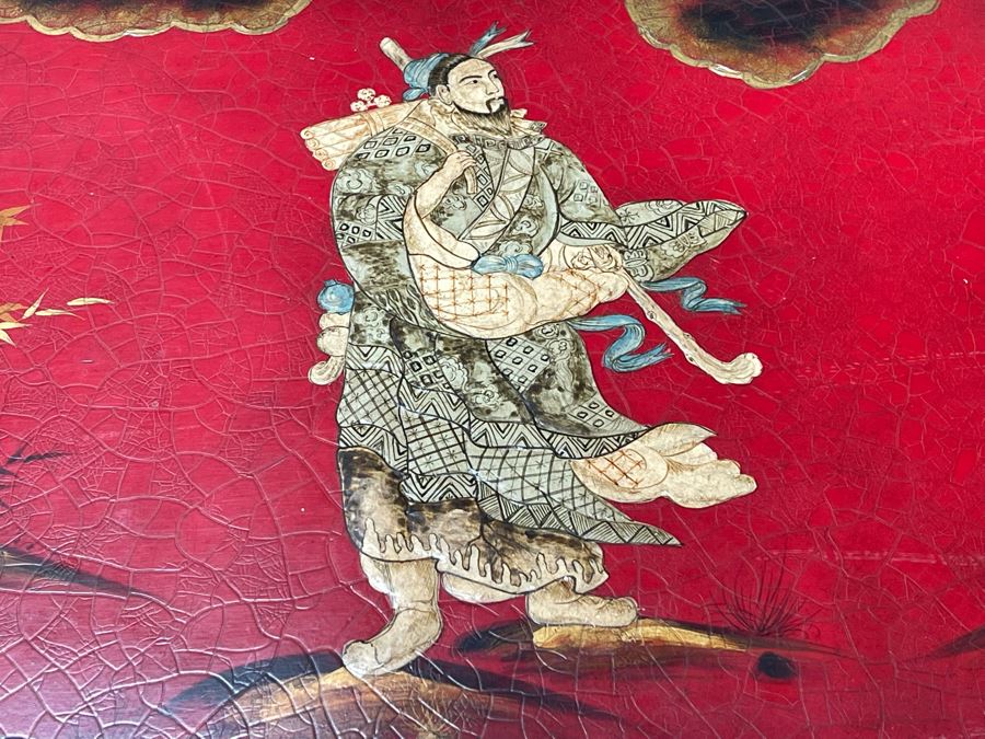 Theodore Alexander Chinoiserie Red Cabinet Chest Of Drawers Buffet Sideboard 52W X 18D X 37.5H [Photo 6]