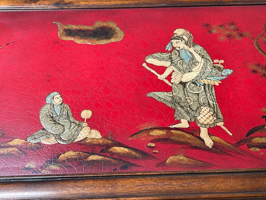 Theodore Alexander Chinoiserie Red Cabinet Chest Of Drawers Buffet Sideboard 52W X 18D X 37.5H [Photo 8]