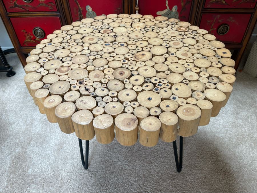 Calypso Home Modern Occasional Table With Metal Base 22W X 19H [Photo 2]