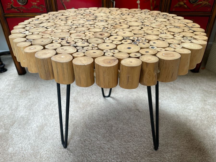 Calypso Home Modern Occasional Table With Metal Base 22W X 19H [Photo 3]