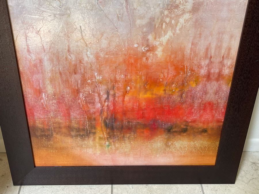 Abstract Floral Print Framed 30 X 54 [Photo 5]