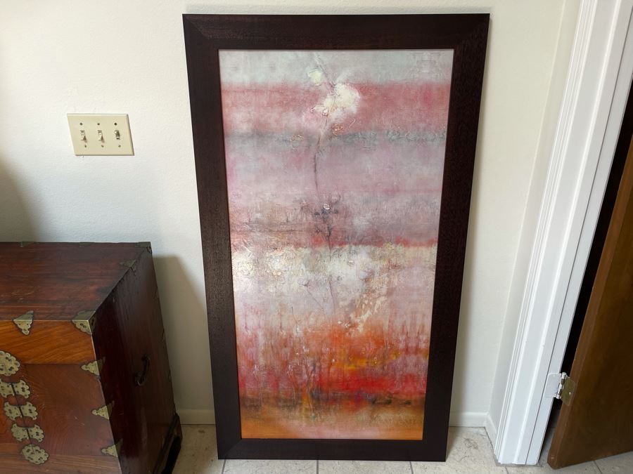Abstract Floral Print Framed 30 X 54 [Photo 2]