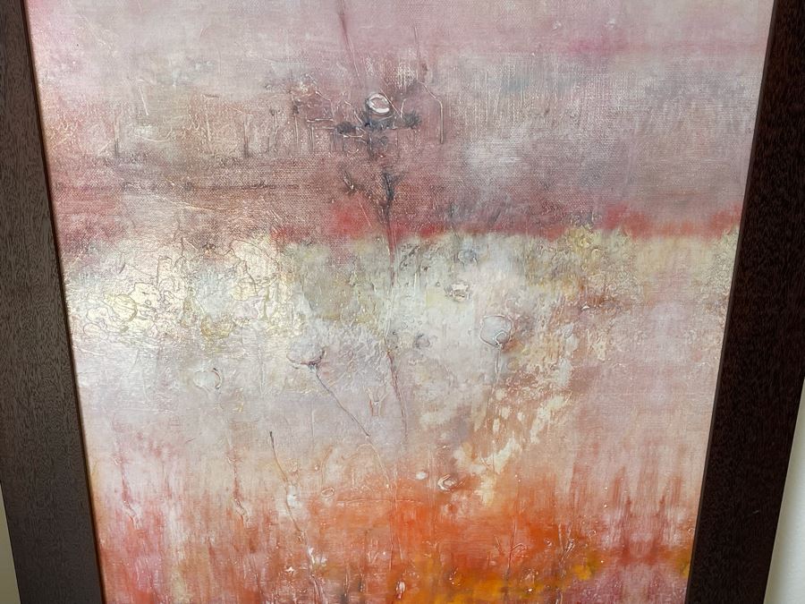 Abstract Floral Print Framed 30 X 54 [Photo 4]