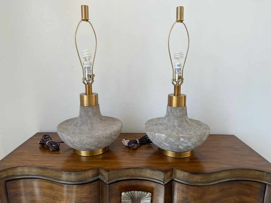Pair Of Modern Table Lamps 27H Retails $830 [Photo 3]