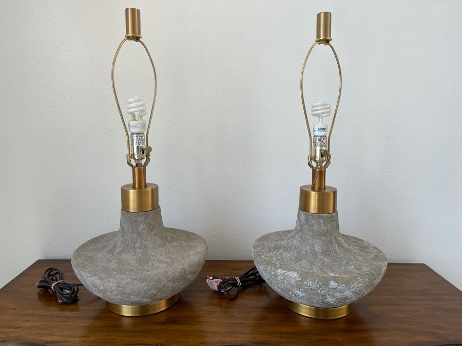 Pair Of Modern Table Lamps 27H Retails $830 [Photo 1]