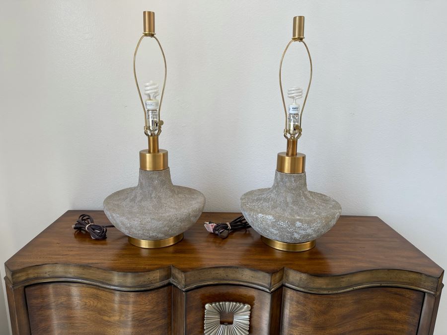 Pair Of Modern Table Lamps 27H Retails $830 [Photo 2]
