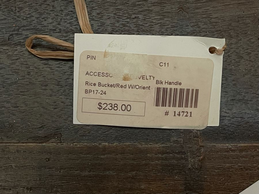 Vintage Wooden Chinese Hand Painted Red Rice Bucket 15W X 13D X 21H Retails $238 [Photo 10]