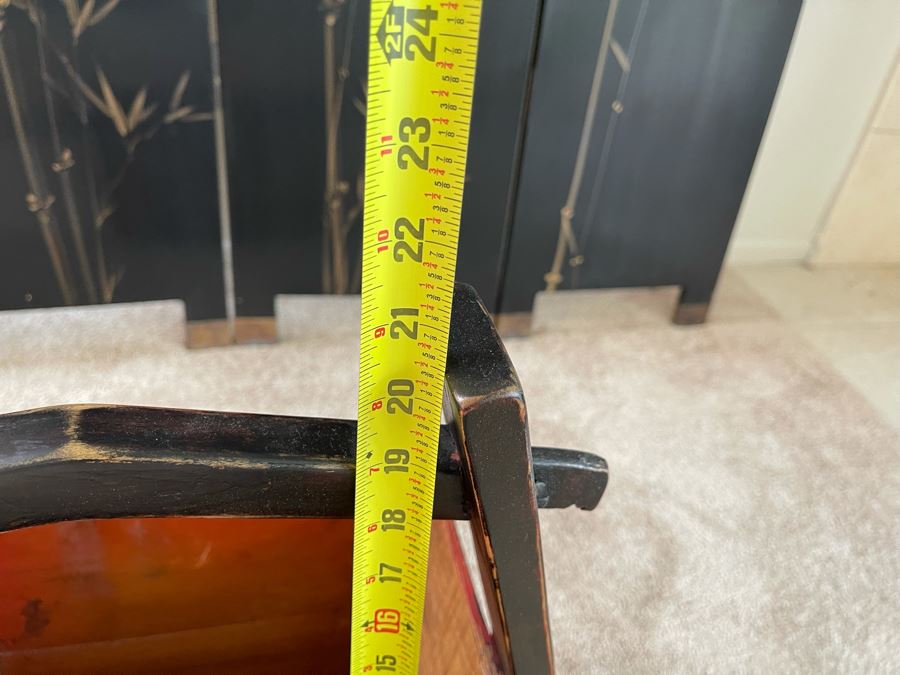 Vintage Wooden Chinese Hand Painted Red Rice Bucket 15W X 13D X 21H Retails $238 [Photo 15]