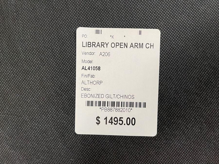 Theodore Alexander Library Open Arm Chair Retails $1,495 [Photo 11]