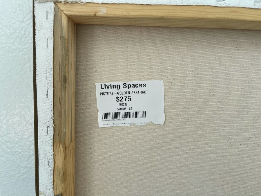 Living Spaces Golden Abstract Canvas Print 30 X 30 Retails $275 [Photo 6]