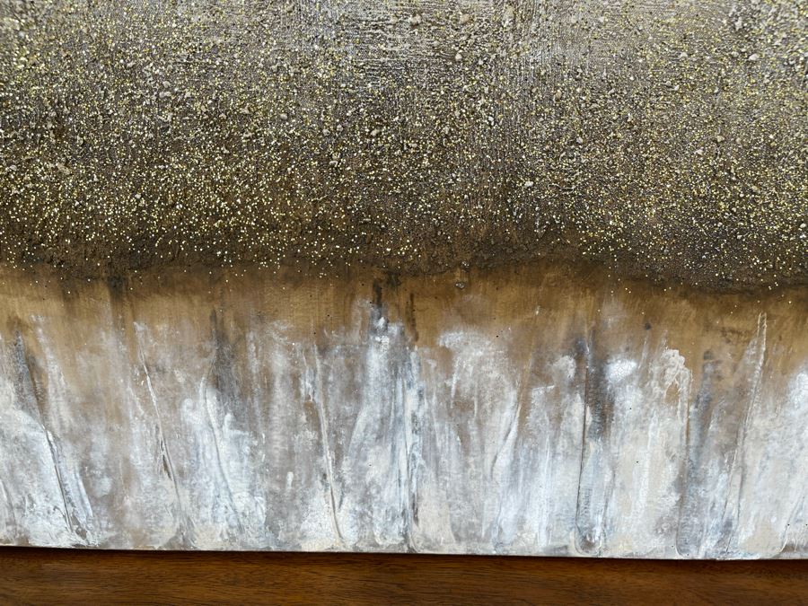 Living Spaces Golden Abstract Canvas Print 30 X 30 Retails $275 [Photo 3]