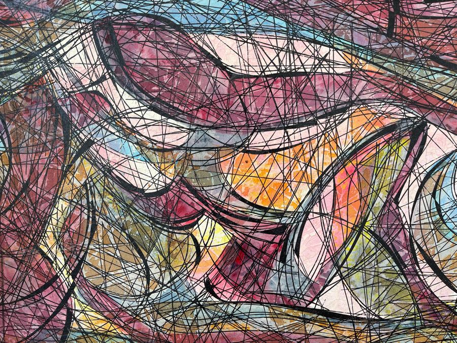 Original Magnus Engstrom 1966 Mid-Century Modern Abstract Painting [Photo 3]