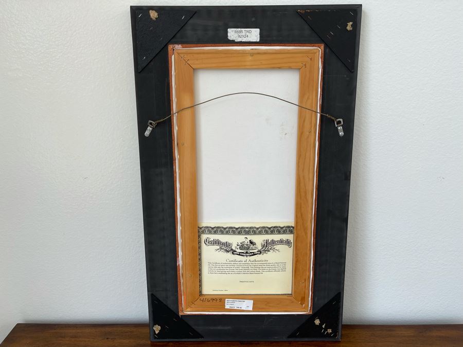 Framed Red Parrots Hand Painted Oil Painting With Certificate 12 X 24 Retails $299 [Photo 5]