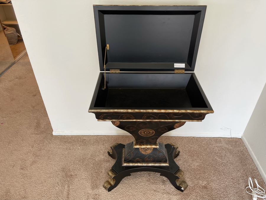 Hinged Top Pedestal Cabinet Table Retails $1,047 [Photo 5]