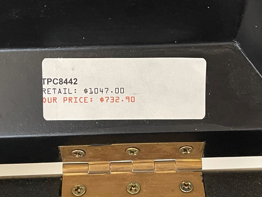 Hinged Top Pedestal Cabinet Table Retails $1,047 [Photo 6]