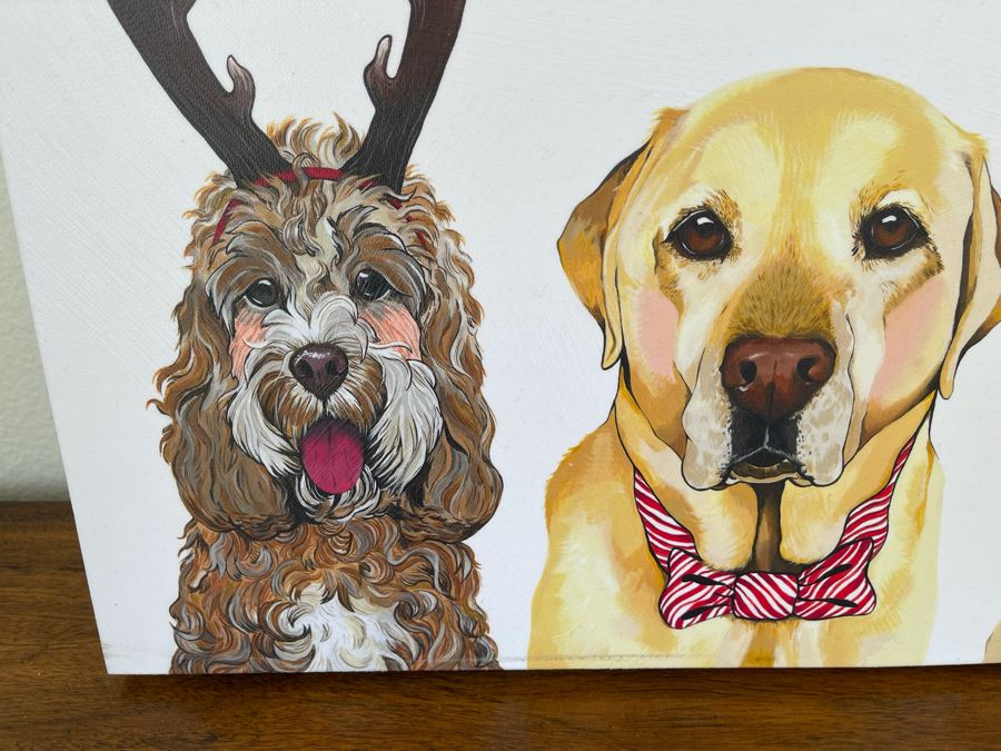 Stretched Canvas Print Titled Holiday Pups 20 X 28 [Photo 4]