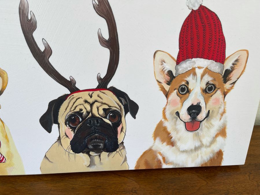 Stretched Canvas Print Titled Holiday Pups 20 X 28 [Photo 5]
