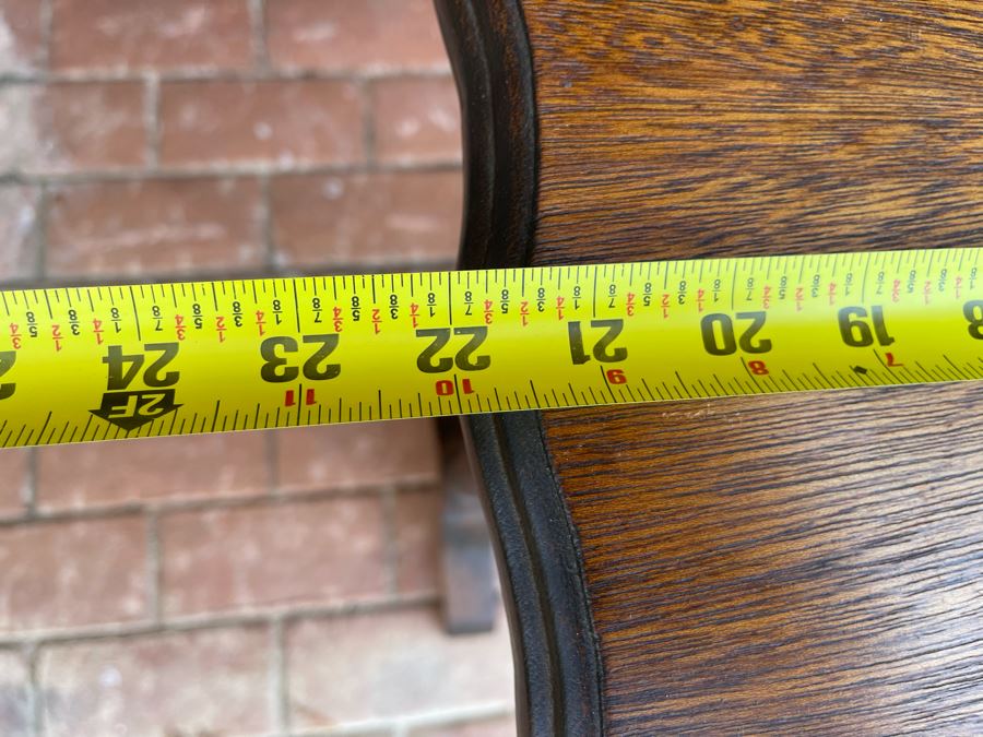 Vintage Carved Oak Small Table 22W X 11D X 23H [Photo 5]