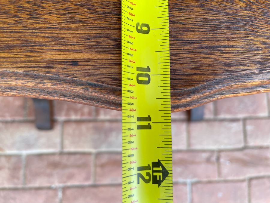 Vintage Carved Oak Small Table 22W X 11D X 23H [Photo 6]