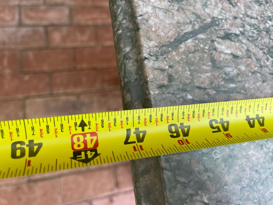 Green Marble Top Table With Cast Iron Base 47W X 24D X 30H [Photo 9]