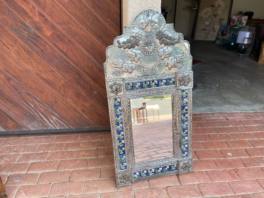 Mexican Tin Tile Mirror 20.5W X 40.5H [Photo 3]
