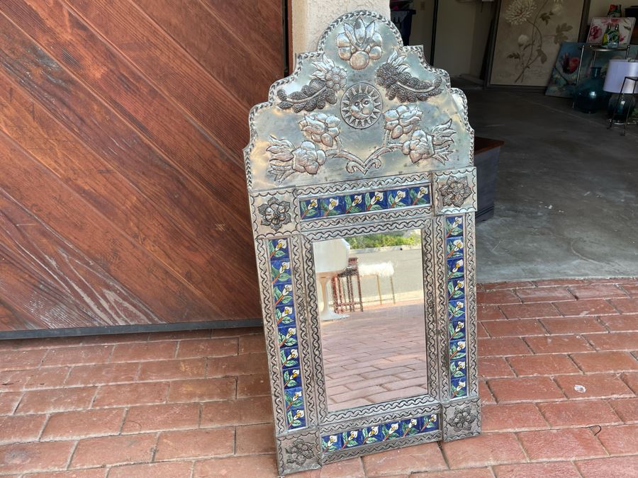 Mexican Tin Tile Mirror 20.5W X 40.5H [Photo 2]
