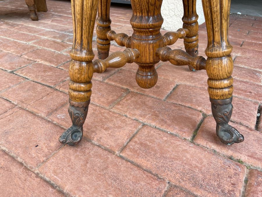 Vintage Swivel Piano Stool With Claw Feet 15W X 36H [Photo 4]