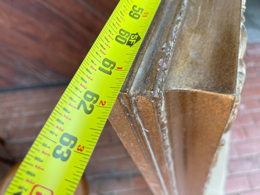 Large Gilt Wooden Beveled Glass Wall Mirror 62W X 51H [Photo 8]