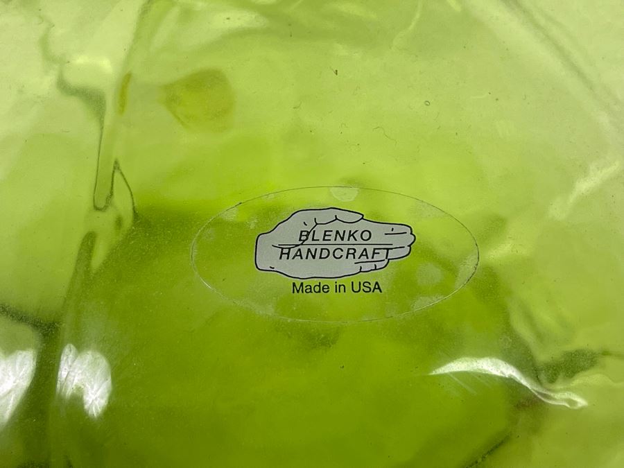 Blenko Green Glass Vase 11W X 8H Retails $69 [Photo 5]