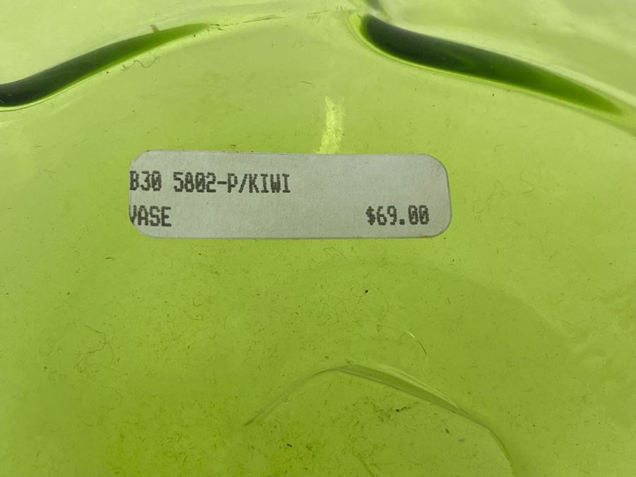Blenko Green Glass Vase 11W X 8H Retails $69 [Photo 8]