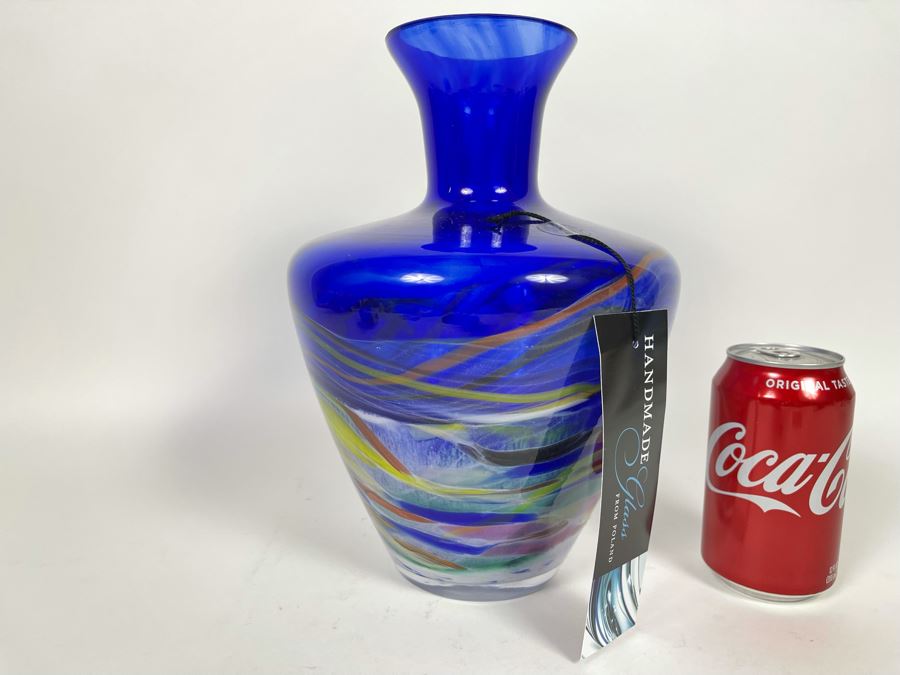Handmade Glass Vase From Poland 8W X 11H [Photo 2]