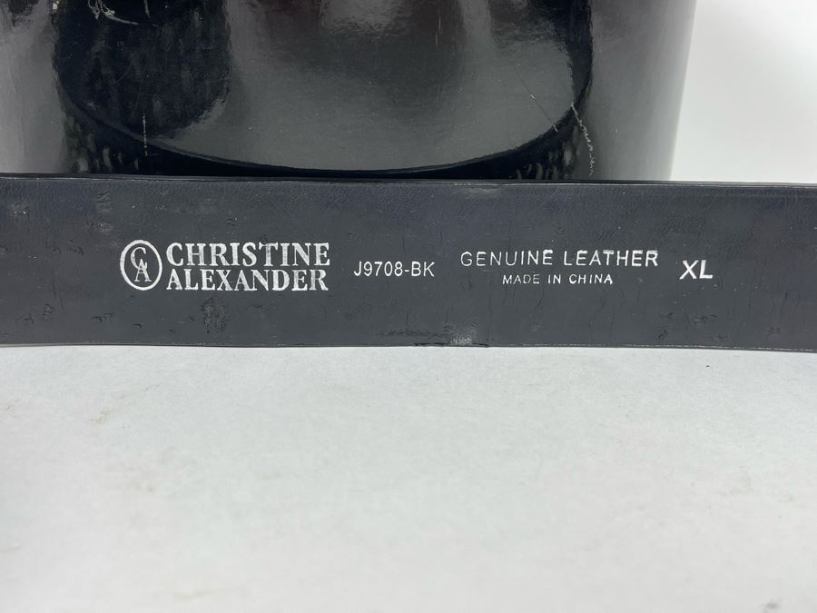 Christine Alexander Swarovski Crystal Leather Belt Size XL Retails $189 [Photo 4]