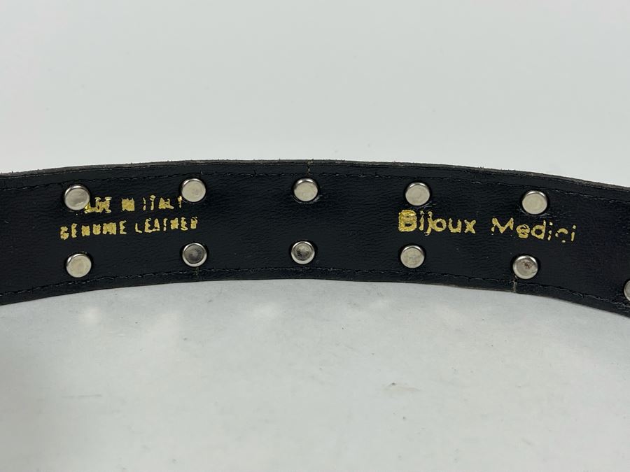 Italian Leather Snake Belt By Bijoux Medici Size 08 80 [Photo 6]