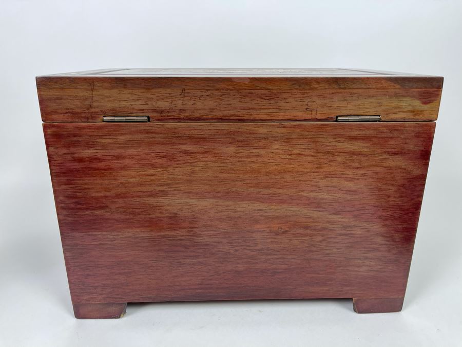 Chinese Mother Of Pearl Inlay Jewelry Box With Lock And Key [Photo 15]