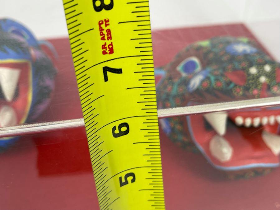 Shadow Box Framed Pair Of Hand Painted Masks 16W X 12H X 6D [Photo 9]