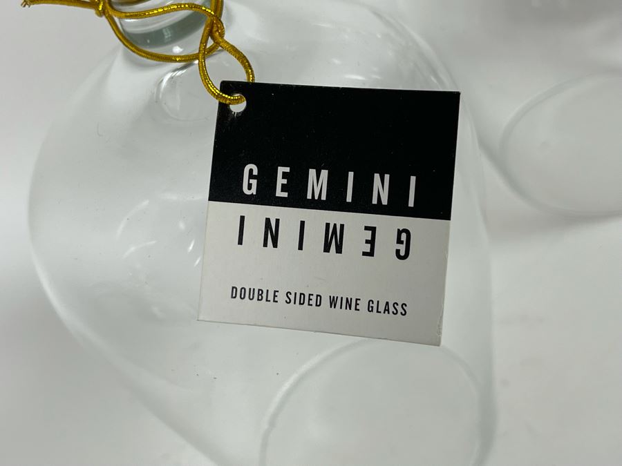 Z Gallerie Gemini Double Sided Wine Glasses 10.25H Retails $51 [Photo 5]
