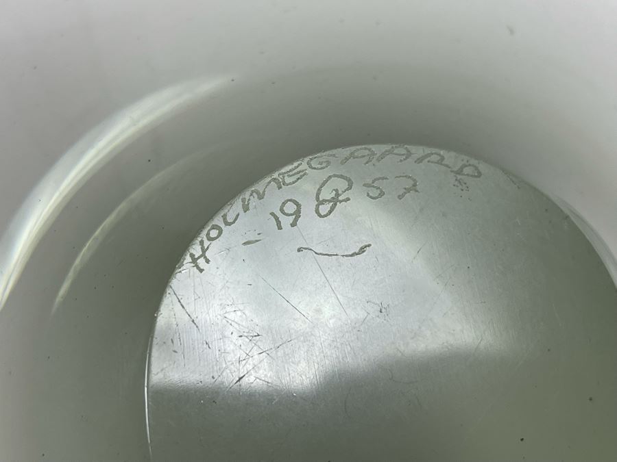 Vintage 1957 Mid-Century Holmegaard Studio Art Glass Bowl 10W X 2.5H [Photo 6]