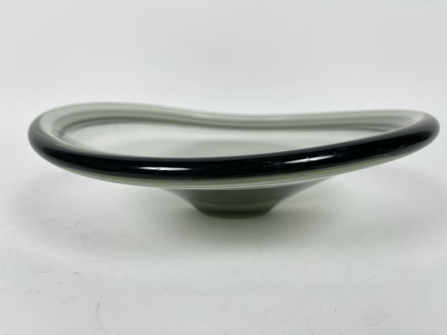 Vintage 1957 Mid-Century Holmegaard Studio Art Glass Bowl 10W X 2.5H [Photo 4]