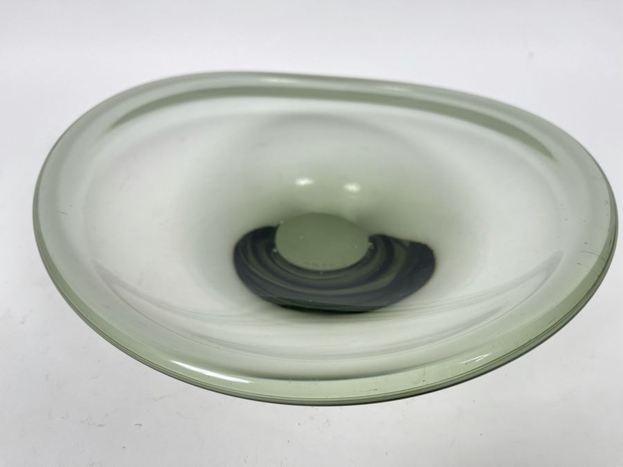 Vintage 1957 Mid-Century Holmegaard Studio Art Glass Bowl 10W X 2.5H [Photo 3]